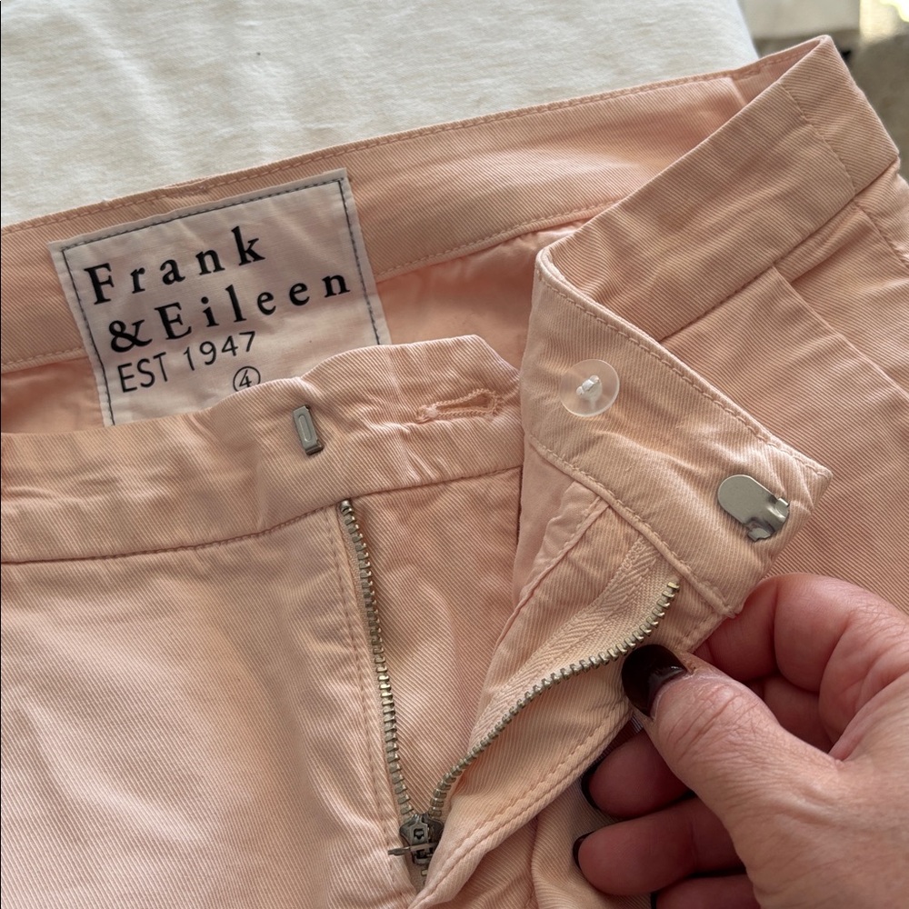 Frank & Eileen Peach Wicklow The Italian Chino Straight Mid Rise Pants Size 4 - Picture 3 of 4